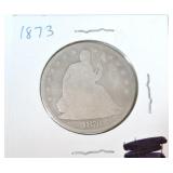 1873 seated Liberty half
