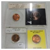 Lincoln cent lot of 3: 1967 SMS, 1989 No VDB
