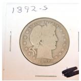 1892-S Barber half