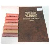 Lot of 7 BU Memorial cent rolls and