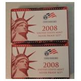 Lot of 2 - 2008 silver proof sets