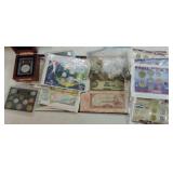 Large lot of foreign coins & currency
