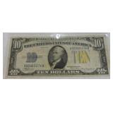 1934 $10 silver cerficate, yellow seal