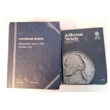 Lot of 10 Jefferson Nickel albums 1938-61,