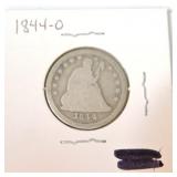 1844-O seated Liberty quarter
