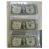 Lot of 6 - 1935 $1 silver certificates, 1928 &