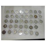 Lot of 38 silver quarters
