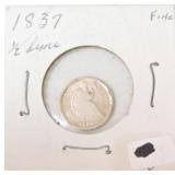 1837 seated Liberty half dime F