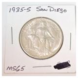 1935-S San Diego half MS65