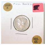 1916-S Mercury dime MS65