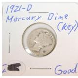 1921-D Mercury dime G