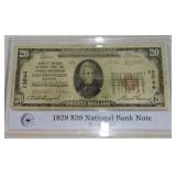 1929 $20 National Currency Bank of