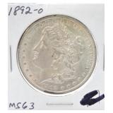1892-O Morgan MS63