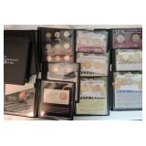 Lot of 18 First Commemorative Mint coin sets,