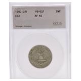1950-D/S/S Washington quarter SEGS XF45