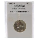 1932-S Washington quarter NGS MS66