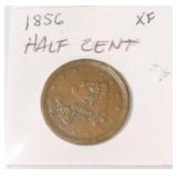 1856 half cent XF