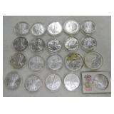 Lot of 20 silver Eagles