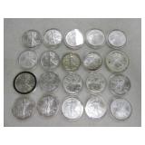Lot of 20 silver Eagles