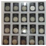 Lot of 20 slabbed Morgan silver dollars