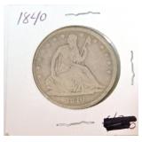 1840 seated Liberty half
