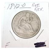 1842-O seated Liberty half  F