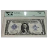 1923 $1 silver certificate PCGS 53
