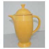 Vintage Fiesta coffee pot, green, base rim nick on