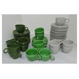 Vintage Fiesta cup & saucer group,