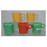 Vintage Fiesta mug group, 5 mixed