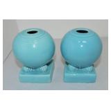 Vintage Fiesta pair of bulb candle holders,