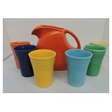 Vintage Fiesta 7 piece water set with all