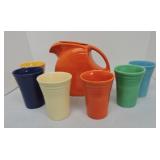 Vintage Fiesta 7 piece water set with all