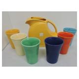 Vintage Fiesta 7 piece water set with all
