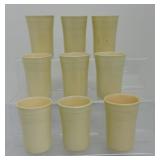 Vintage Fiesta juice tumbler group, 9 ivory