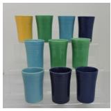 Vintage Fiesta juice tumbler group, 10 mixed