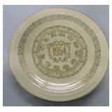 Vintage Fiesta 1954 calendar plate, ivory, 10"