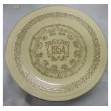 Vintage Fiesta 1954 calendar plate, ivory, 10"