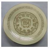 Vintage Fiesta 1954 calendar plate, ivory, 10"