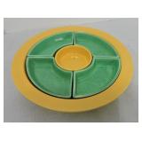 Vintage Fiesta relish tray, complete