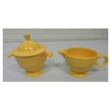 Vintage Fiesta cream & sugar, yellow