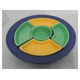 Vintage Fiesta relish tray, complete, nick