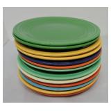 Vintage Fiesta 9" plate group, 13 mixed,