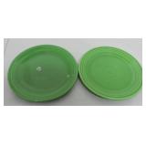 Vintage Fiesta 7" plate group, 2 medium green