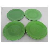 Vintage Fiesta 6" plate group, 4 medium green