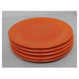 Vintage Fiesta 10" plate group, 5 red