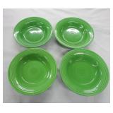 Vintage Fiesta deep plate group, 4 medium green,