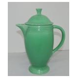 Vintage Fiesta coffee pot, green, base rim nick on
