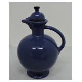 Vintage Fiesta carafe, cobalt, repair to lid