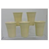 Vintage Fiesta water tumbler group, 5 ivory